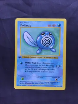Pokemon Cards: Base Set 1st Edition Common: Poliwag 59/102 - Image 1