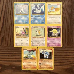 Pokemon Base Set Lot Of 8 Cards (1999) NM - Image 1