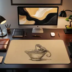 Cute Lizard Ramen Playmat - Kawaii Anime Style Gaming Mat for MTG, YuGiOh - Image 2