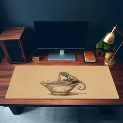 Cute Lizard Ramen Playmat - Kawaii Anime Style Gaming Mat for MTG, YuGiOh - Image 3