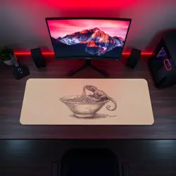 Cute Lizard Ramen Playmat - Kawaii Anime Style Gaming Mat for MTG, YuGiOh - Image 5