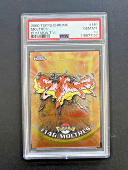 MOLTRES | #146 | PSA 10 | TOPPS CHROME HOLO POKEMON T.V. | G20 - Image 1