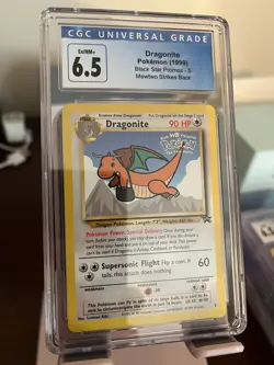 Pokemon 1999 Dragonite Black Star Promo CGC Graded 6.5 Ex/NM+ - Image 1