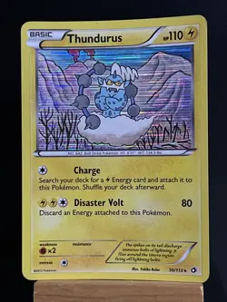 Pokemon Card Thundurus 50/113 Rare Holo Legendary Treasures Light Play - Image 1