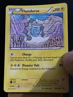 Pokemon Card Thundurus 50/113 Rare Holo Legendary Treasures Light Play - Image 2