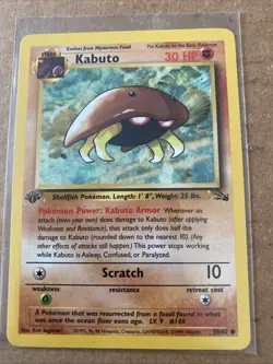 Pokemon TCG Kabuto Fossil 1st Edition 50/62 Never Played Near Mint - Image 1