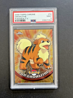GROWLITHE | #58 | PSA 9 | TOPPS CHROME POKEMON T.V. | G20 - Image 1