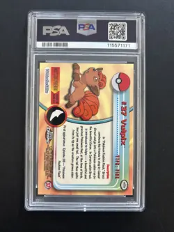 VULPIX | #37 | PSA 9 | TOPPS CHROME HOLO POKEMON T.V. | G20 - Image 2