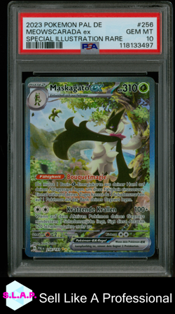 MEOWSCARADA EX SPECI4L ILL RARE POKEMON PAL DE-PALDEA EVOLVED 2023 256 PSA 10 - Image 1