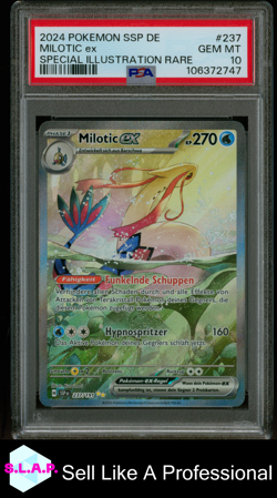 MILOTIC EX SPECI4L ILL RARE POKEMON GER SSP DE-SURGING SPARKS 2024 237 PSA 10 - Image 1