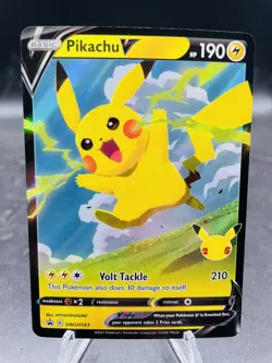 Pokemon Pikachu V SWSH143 Celebrations Holo Black Star Promo NM - Image 1