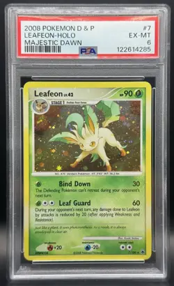 Pokemon TCG PSA 6 Leafeon Holo Majestic Dawn 7/100 *LOW POP* *HOLO BLEED* - Image 1
