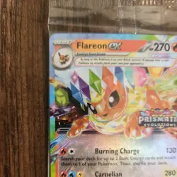 Pokemon Prismatic Evolutions Flareon ex 014/131 Surprise Box Stamped Sealed - Image 2