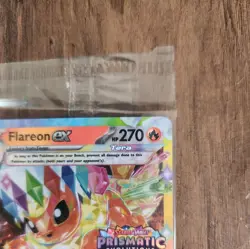 Pokemon Prismatic Evolutions Flareon ex 014/131 Surprise Box Stamped Sealed - Image 5