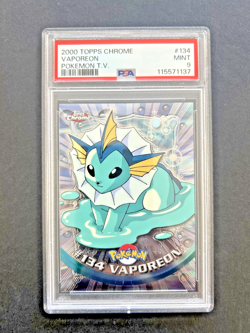 VAPOREON | #134 | PSA 9 | TOPPS CHROME HOLO POKEMON T.V. | G20 - Image 1