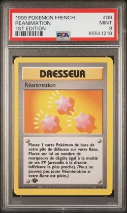 Carte Pokemon Reanimation 89/102 PSA 9 Edition 1 Wizards Set de base Francais - Image 1