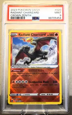 2023 Pokemon SWSH Crown Zenith Radiant CHARIZARD 020/259 MINT PSA 9 - Image 1