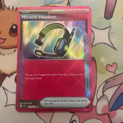 Pokemon TCG Miracle Headset Holo Rare Card 183/191 Surging Sparks Ace Spec - Image 1