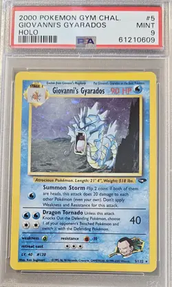 PSA 9 Pokemon TCG Giovanni's Gyarados Gym Challenge Holo Card 5/132 - Image 1