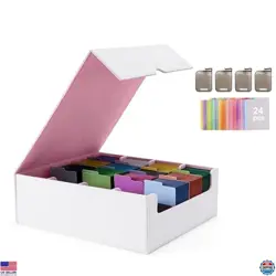 Venssu 3000+ Card Storage Box for Trading Cards with 24 Dividers & Supporters - Image 1