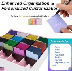 Venssu 3000+ Card Storage Box for Trading Cards with 24 Dividers & Supporters - Image 3
