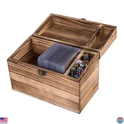 BalterFF Rustic Wooden Trading Deck Box - Stylish Sports Card Storage Organizer - Image 1