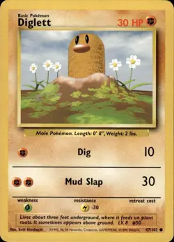 DIGLETT - 47/102 - Base Set - Pokemon Card - BC - Image 1