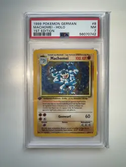 Pokemon Karte Card Machomei Machamp Holo 1. Edition Base Set 8/102 No Glurak PSA - Image 1