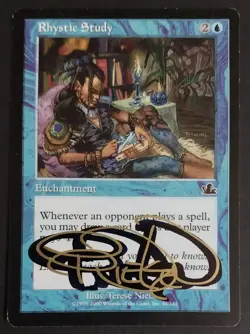 MTG - Magic: The Gathering - Rhystic Study - Prophecy (PCY) (LP) (SIGNED) - Image 1