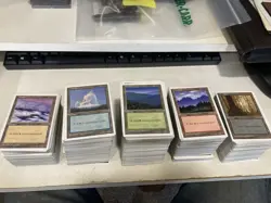 1000+ White Border MTG Basic Land Lot Plains Island Forest Mountain Swamp - Image 1