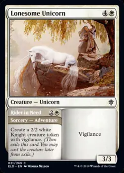 Lonesome Unicorn - Near Mint MTG Throne of Eldraine - Image 1