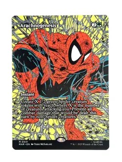 Arachnogenesis 0031 - Borderless Spider-Man Magic MTG Card - Image 1