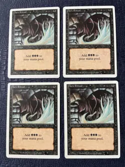 Dark Ritual X4 MTG Revised 3rd Edition Play Set LP Condition - Image 1