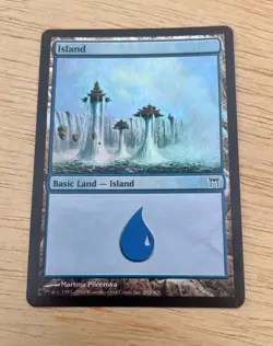 MTG Magic The Gathering Card Island Basic Land Martina Pilcerova Foil #292 NM - Image 1