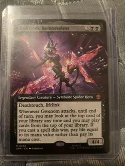 MTG Marvel's Spiderman Gwenom, Remorseless (Extended Art) Non-foil M 256 - Image 1