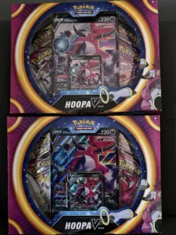 Pokemon TCG Hoopa V Trading Cards Box Factory Sealed Lot of 2 Rare New IN HAND - Image 1