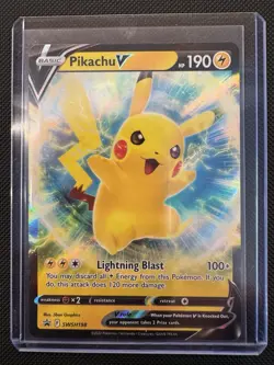 Pikachu V SWSH198 - Black Star Promo - Ultra Rare Holo Pokemon Card Near Mint - Image 1