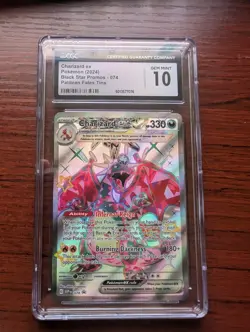 Charizard ex Black Star Promos 074 CGC 10 Pokemon Card Paldean Fates Tin - Image 1