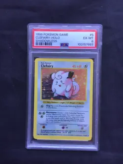 Pokemon Cards: Base Set Shadowless Rare Holo: Clefairy 5/102 PSA 6 - Image 1