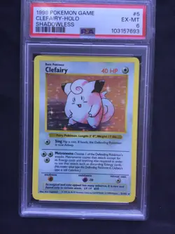 Pokemon Cards: Base Set Shadowless Rare Holo: Clefairy 5/102 PSA 6 - Image 2