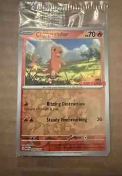Pokemon TCG Charmander - 004/165 (GameStop Exclusive) Stamped Promo Card SEALED - Image 1