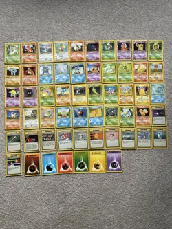 WOTC Pokemon TCG Base Set 56 Card Bundle Joblot Partial Incomplete Set no dupes - Image 1