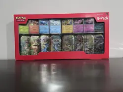 Pokemon Prismatic Evolutions Trading Card Game 8-Pack Tin Costco Factory Sealed - Image 1