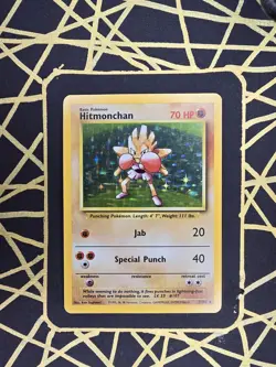 🔥 Hitmonchan 7/102 🔥 Original Holo Rare Base Set Pokemon Card WOTC TCG 1999 - Image 1