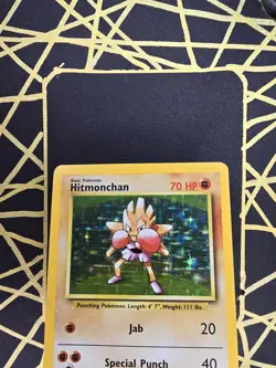 🔥 Hitmonchan 7/102 🔥 Original Holo Rare Base Set Pokemon Card WOTC TCG 1999 - Image 3