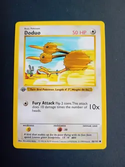 Pokemon Cards: Base Set 1st Edition Common: Doduo 48/102 - Image 1