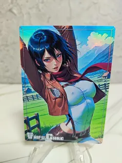 Mikasa Ackerman Trading Card Waifu Goddess Story Anime Girl holo Karte Manga - Image 1