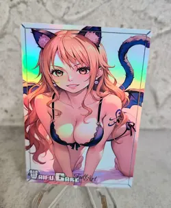 Nami Trading Card Waifu Goddess Story Anime Girl holo Karte Manga Full Art - Image 1