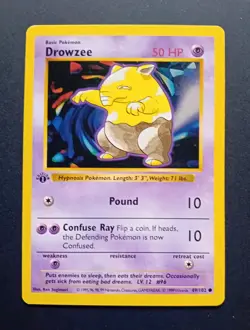 Pokemon Cards: Base Set 1st Edition Common: Drowzee 49/102 - Image 1