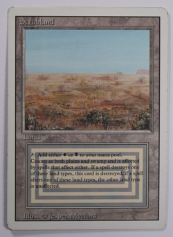 Scrubland Magic Card Dual Land Revised MTG Reserved List - Image 1